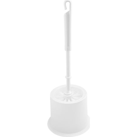 Escobillero redondo blanco de plástico, 13 cm diámetro, diseño minimalista y fácil limpieza, LOGUI