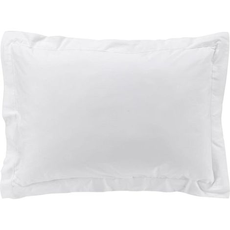 Taie d'oreiller 50 x 70 cm en percale uni 78 fils percaline Blanc (1/3)