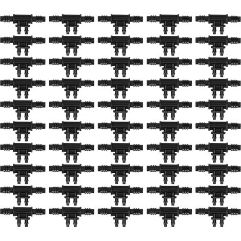 50 Pieces Garden Irrigation Hose Connector Micro-Watering 4 Way 8/11 Turn 4/7mm Drip Connector Gardening Hose Joint Accessories (1/5)