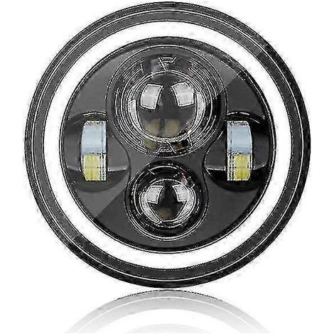 Phare LED 7 pouces avec feu de jour et clignotants pour moto Harley Davidson (1 pièce) - noir (1/5)