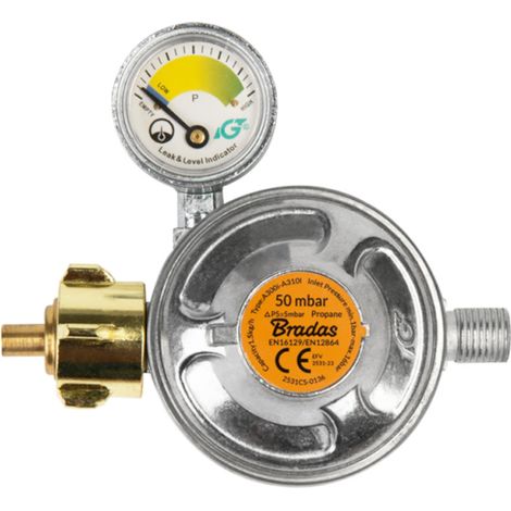 1/4" Aussengewinde Gasdruckregler 50 mbar mit Sicherheitsventil und druckminderer (1/3)