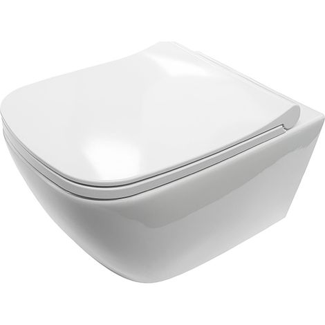 Belvit Spülrandloses Design Hänge WC Weiß + Softclose Deckel (1/5)