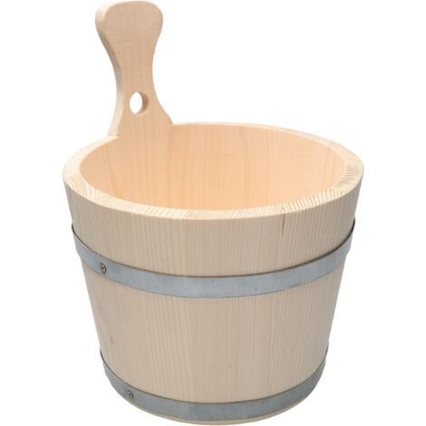 Seau de sauna en bois - 5 l - Avec poignée pour mélanger l'infusion de sauna-NANOTEH (1/5)