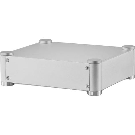 Enceinte d'amplificateur, Dimensions externes 210mm x 250mm x 76mm, Dimensions internes 200mm x 236mm x 54mm, Épaisseur 8mm à l'avant, Poids net 2,0kg, Comprend 4 coques en aluminium (1/5)
