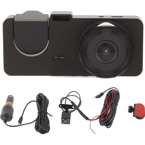 Caméra de voiture 3 objectifs Full HD 1080P, écran IPS 2 pouces, enregistreur embarqué avec détection de mouvement intelligente et surveillance de stationnement, dashcam professionnelle (1/5)