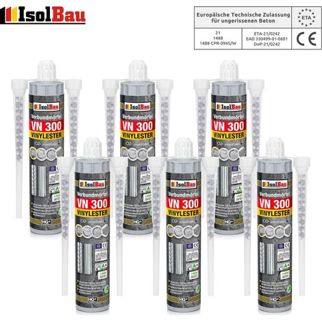 Verbundmörtel 6 x VN 300ml Injektionsmörtel 12 x Statikmischer ETA Zulassung (1/5)