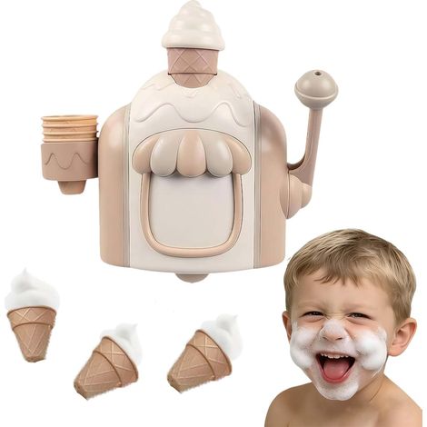 Fabricant de Mousse à Crème Glacée de Bain Nouveau 2026, Jouet de Bain à Bulles et Crème Glacée pour Enfants, Set de Jeu Faux Gâteau à Bulles pour Garçons et Filles de 4 à 6 Ans – Cadeau d'Anniversair (1/5)