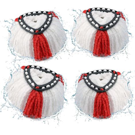 Lot de 4 têtes de vadrouille 2 en 1 pour recharge Vileda Turbo (1/5)