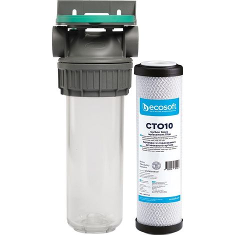 Filtre à eau simple 9' 3/4 3P + cartouche anti-odeurs filtration sous évier - connexion 1'