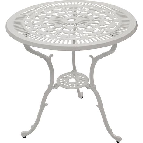 Tisch LUGANO 70cm rund, Aluguss weiss (1/2)
