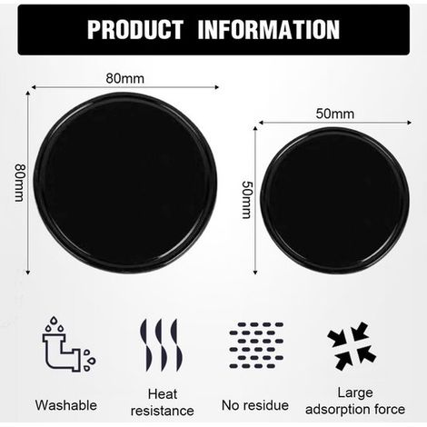 Alfombrilla antideslizante de 8 piezas: almohadillas de fijación de silicona nanogel (8 cm y 5 cm) para coche, GPS, hogar y oficina. (1/5)
