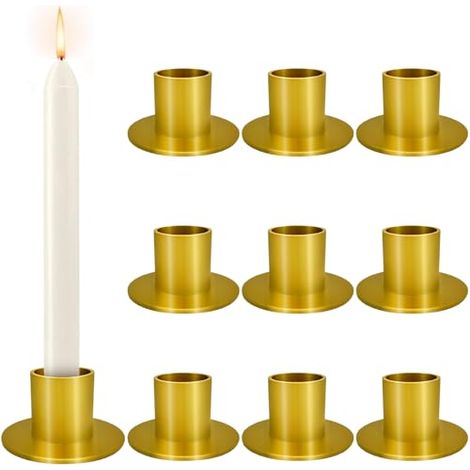 Portacandele in metallo da 9 pezzi, portacandele da Φ2,5 cm, lampadario, portacandele in metallo moderno, per centrotavola, feste, matrimoni, cene, decorazioni per la casa