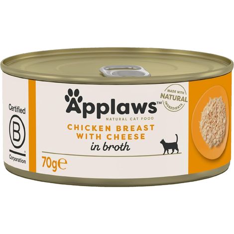 Applaws Premium Cibo umido per gatti adulti 100% naturale Pollo e formaggio 24x70g (1/4)
