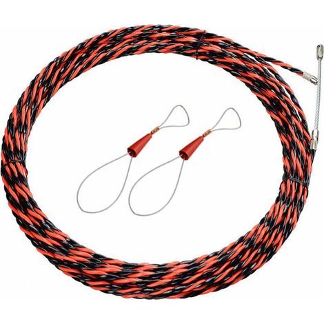 Aiguille Electricien 50M Tire Fil Electrique 5mm Diamètre Aiguille Tire Fil, rétractable d'installation pour tire Cable et rallonge en acier spiralé flexible tire fils electrique Tire fils d'électrici (1/5)