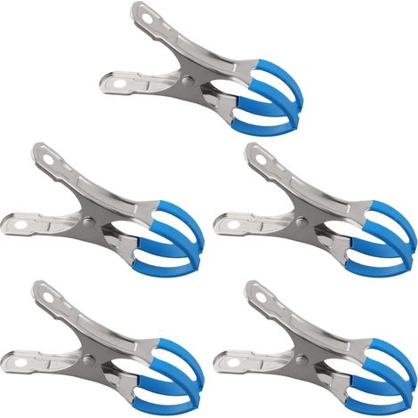 Lot de 5 clips de couverture de piscine hors sol – Pinces de fixation antirouille pour maintenir les couvertures solaires serrées en cas de vent fort Bleu (1/5)