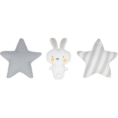 Lot de 3 coussins forme étoiles et lapin - Tailles différentes - Livraison gratuite (1/4)