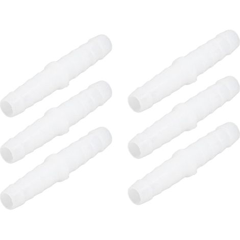 Connecteur de Tuyau en Plastique 10 Pièces Raccord Cannelé Blanc Droit Même épisseur Barbelé Réparateur pour Tuyau de Pompe Tuyau en Silicone(14-14mm) (1/5)