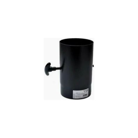 Elemento con valvola per regolazione flusso fumi sp= 2 mm h= 300 mm d= 130 mm