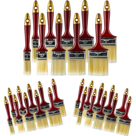 Pinsel Malerpinsel Flachpinsel Set 30 tlg Profi Pinselset Pinselsatz Holzgriff (1/2)