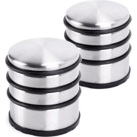 Bloque-Porte Butée de Porte Plat en INOX, 7x8cm (Lxh) Cale de Porte 1 kg pour Portes Lourdes - Butoir Design Acier Inoxydable antidét pour sols glissants - Set de 2 pièces