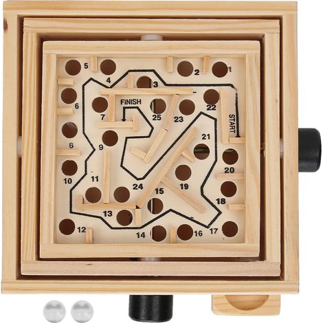 Puzzle labyrinthe en bois, plateau d'équilibre jeu de table anti-démence pour personnes âgées (1/5)