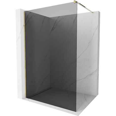 Mexen Kioto Duschwand 90 x 200 cm, Graphit 8 mm, Gold - 800-090-101-50-40 (1/5)