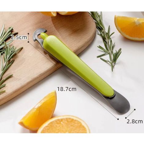 Pelador de cítricos multifuncional de doble extremo de acero inoxidable: utensilio de cocina para naranjas, limones y pomelos.
