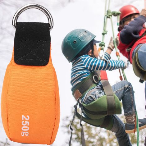 Mehrzweck-Kletterseil- und Wurfsack aus orangefarbenem Nylon, kleiner Sandsack für Felsklettern (1/5)
