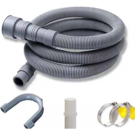 Kit d'extension universel pour tuyau de vidange extensible de 1,5 mètre pour machine à laver, comprenant un connecteur et un collier de serrage (1/5)