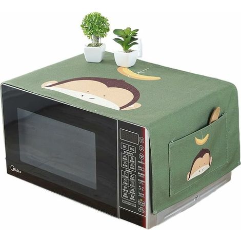DEESSE SHOP - Housse anti-poussière pour four à micro-ondes, housse anti-poussière pour four de cuisine domestique, housse anti-poussière avec sac de rangement latéral, 35  95 cm, vert (1/4)