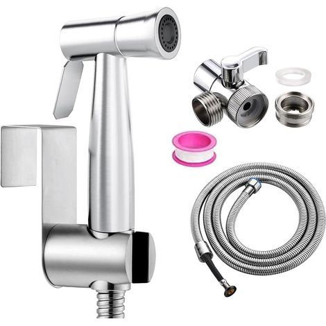 Douchette Toilette Wc Kit, de Pulvérisateur de toilette pour bidet Douchette WC Kit avec crochet de réservoir d'eau et tuyau (1/5)