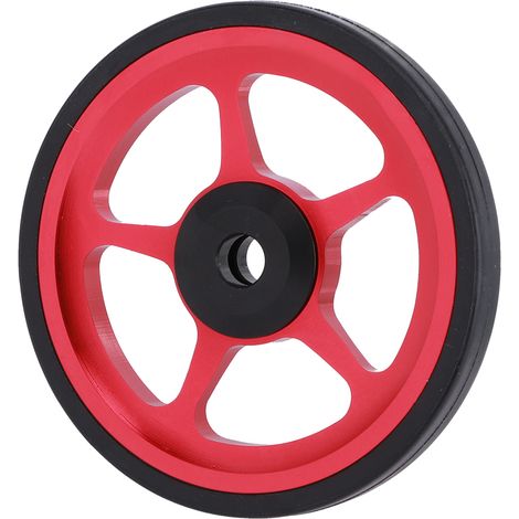 Vélo pliant en aluminium à roulettes faciles à pousser avec vis de fixation Noir Rouge (1/5)