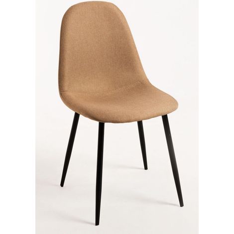 Sillas Comedor - Silla Black Teok Tela - Marrón arena (1/5)