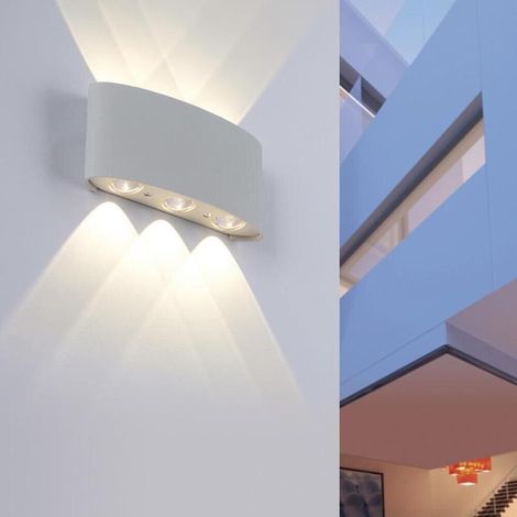Applique Led Luce Naturale Faretto 16 W Lampada Da Parete 6 Cob Ip65 Es68gn (1/2)