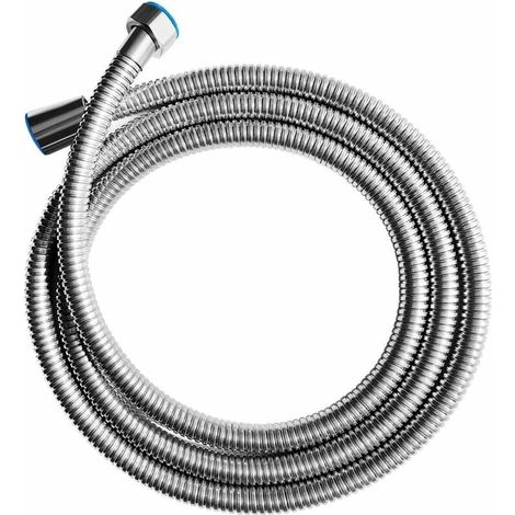 Tuyau de douche d'acier inoxydable de double verrouillage, tuyau tenu dans la main de pomme de douche de chrome avec le laiton (Long 2.0 Meters) (1/5)