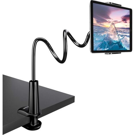 Schwanenhals-Tablet-Ständer, verstellbarer Tablet-Ständer – Halterung für iPad, iPhone, Samsung Tablets, MediaPad, Kindle und mehr, 76 cm Gesamtlänge (1/5)