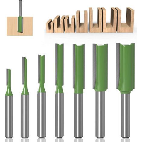 Coffret de fraises pour défonceuse et affleureuse – 7 pièces 6mm – Pour bois dur et MDF – Coupe nette sans éclat (1/5)