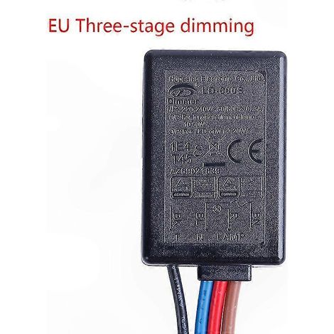 3-Wege-Schalter mit Touch-Dimmer und Ein-/Ausschaltfunktion, entspricht den US-/EU-Standards, stufenloses Dimmen von Lampen und Leuchten. (1/5)