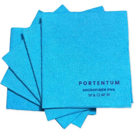 Chiffon Nettoyage Microfibre PVA, Lot de 5, Bleu. Lavette pour Nettoyer Vitres, Cuisine, Salle de Bain, Maison, Voiture, Microfibre Très Absorbante, Douce, Lavable, 38x35 cm (1/5)