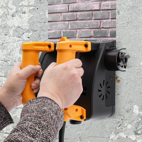 Fraise à béton, 1200 W, 4000 tr/min, à fente, profondeur réglable de 1 à 4 mm, avec mallette à outils, pour pelleter le plâtre de sable et les murs en ciment/spatules (couteau à ciment) (1/5)
