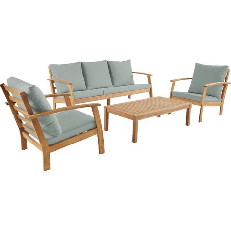 sweeek - Gartenlounge-Set für 5 Personen aus Akazienholz
