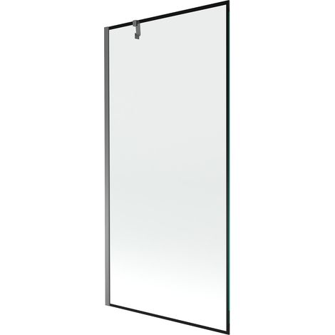 Mexen Next paratia da bagno a 1 anta 90 x 150 cm, cornice nera, gun metal - 895-090-000-00-70-95 (1/5)