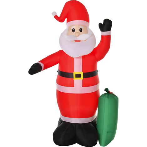Babbo Natale Gonfiabile Decorazione Natalizia Rosso e verde 50x60x240 cm (1/5)