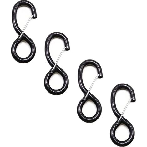 Satz mit 4 hochbelastbaren Ersatz-Ratschenhaken für Ratschengurte und Spanngurte, S-Haken mit Verriegelung, 38 mm x 1500 kg (1/4)