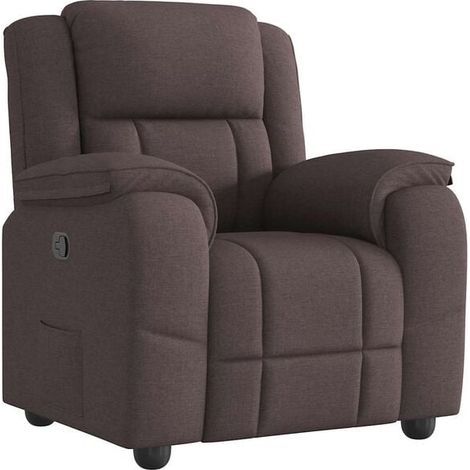 Fauteuil inclinable en tissu marron foncé (1/5)