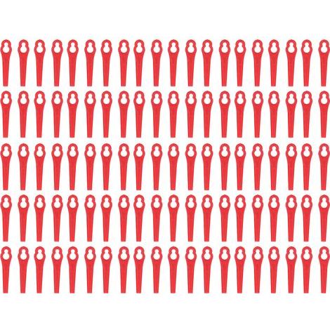 Plastic cutting blades for lawnmowers, replacement cutting tool, garden pruning accessories, 100 pieces, red (1/5)