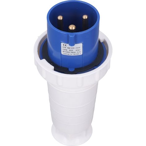 Connecteur électrique industriel étanche IP67 à 3 broches, boîtier en polypropylène, 220-250 V, 63 A (1/5)