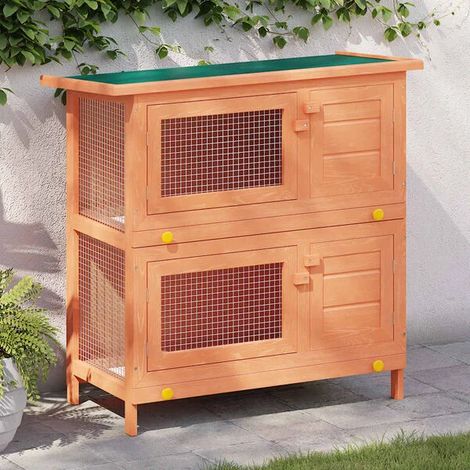 Cage d'extérieur pour lapins, enclos pour petits animaux, 4 portes, en bois
