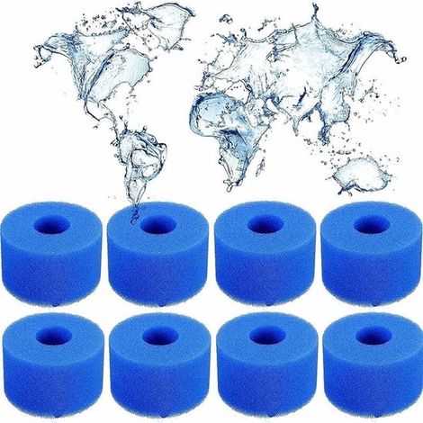 Paquete de 8 filtros Jacuzzi tipo S1 reutilizables, aptos para piscinas Intex S1 (1/5)