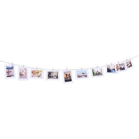 10 cadres photo en papier kraft rétro de 18 cm (7 pouces) avec ficelle et pinces (blanc)-White (1/4)